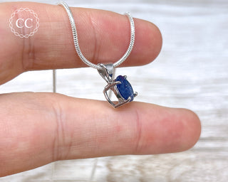 Blue Sapphire Faceted Silver Necklace #2