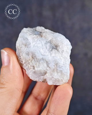 Blue Seam Agate Specimen from Orange River, South Africa, in hand