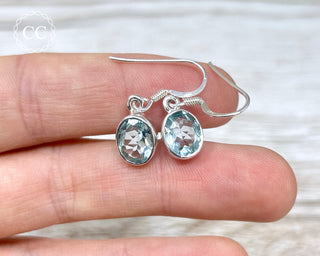 Blue Topaz Silver Earrings #1