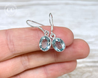 Blue Topaz Silver Earrings #1