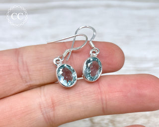 Blue Topaz Silver Earrings #1