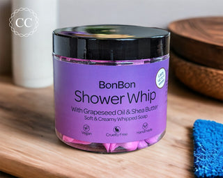 Bon Bon Whipped Soap in bathroom