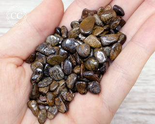 Bronzite Crystal Chips in hand