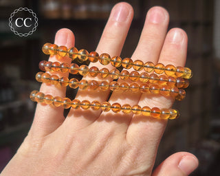Burmese Amber 6mm Beaded Bracelet