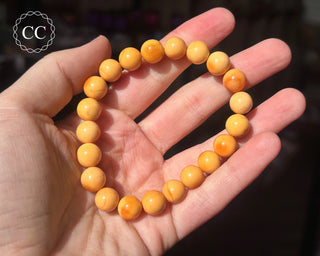 Egg Yolk Agate Beaded Bracelet #1