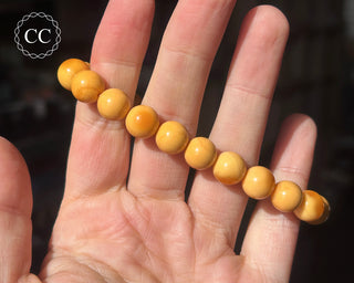Egg Yolk Agate Beaded Bracelet #1