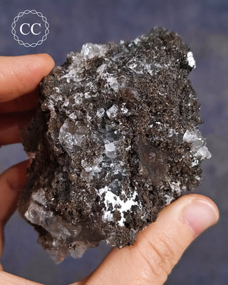 Calcite with Chalcophanite - Herculano Mine, Spain #5