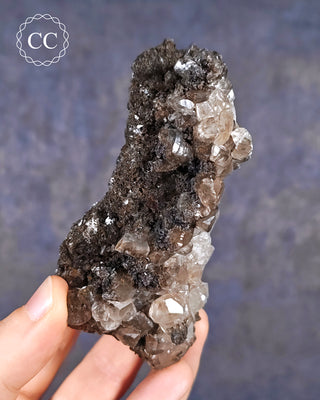 Calcite with Chalcophanite - Herculano Mine, Spain #1