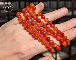 Carnelian 6mm Beaded Bracelet