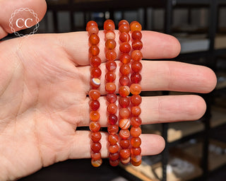 Carnelian 6mm Beaded Bracelet