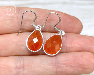 Carnelian Silver Earrings #2