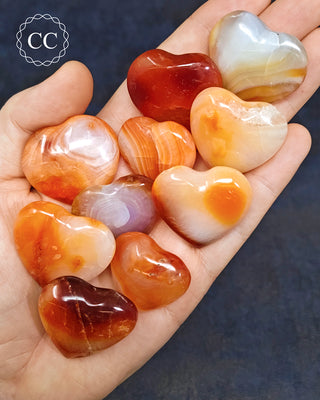 Carnelian Small Hearts in hand