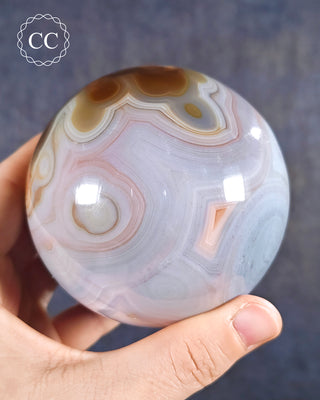 Large Carnelian x Pink Agate Sphere #3