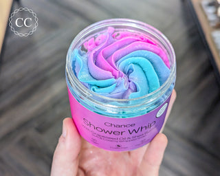 Chance Whipped Soap pot in hand