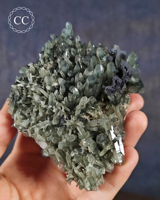 A Chlorite included Quartz cluster from the famous Maden Ore Field in Bulgaria
