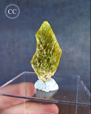 A rare lemon yellow - green Chrysoberyl crystal from Cuamba District in Mozambique