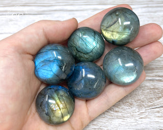 Chunky Labradorite Pebbles in hand