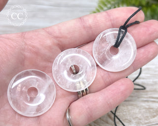 Clear Quartz Donut Necklace