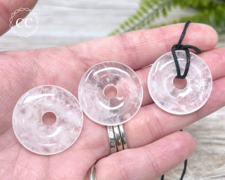 Clear Quartz Donut Necklace