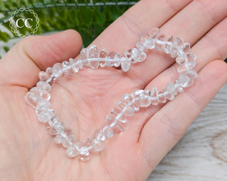 Clear Quartz Gemchip Bracelet in hand