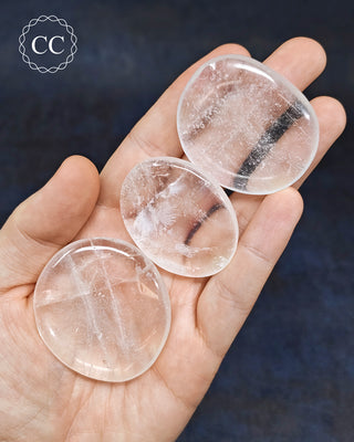 Clear Quartz Flat Palm Stone