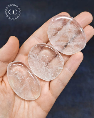 Clear Quartz Flat Palm Stone