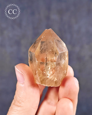 Natural Congo Citrine Crystal in hand