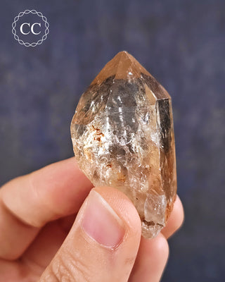 Natural Congo Citrine Crystal in hand