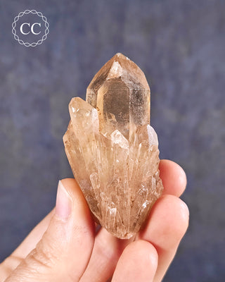 Natural Congo Citrine Crystal in hand