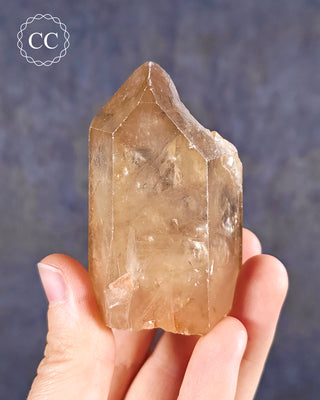 Natural Congo Citrine Crystal in hand