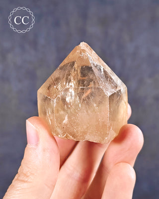 Natural Congo Citrine Crystal in hand