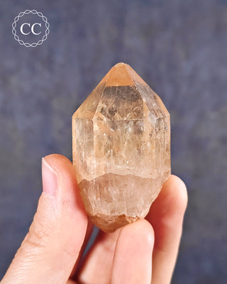 Natural Congo Citrine Crystal in hand
