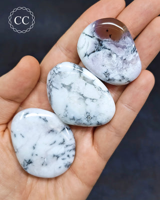 Dendritic Opal | Merlinite Flat Palm Stone