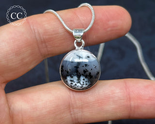 Merlinite | Dendritic Opal Silver Necklace #3