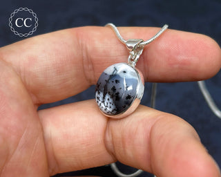 Merlinite | Dendritic Opal Silver Necklace #3