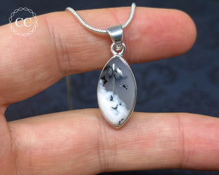 Merlinite | Dendritic Opal Silver Necklace #4