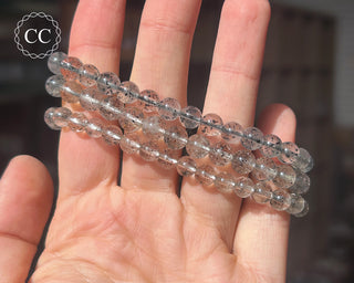 Disco Quartz 6mm Beaded Bracelet