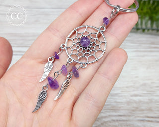 Crystal Dream Catcher Keyring in hand