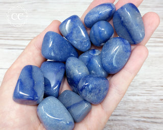 Dumortierite Tumbled Crystals in hand