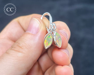 Ethiopian Opal Silver Drop Earrings #1