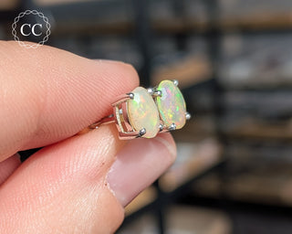 Ethiopian Opal Silver Stud Earrings #2