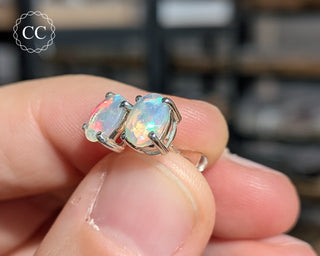 Ethiopian Opal Silver Stud Earrings #3