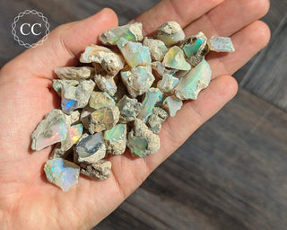 Ethiopian Opal Crystals in hand