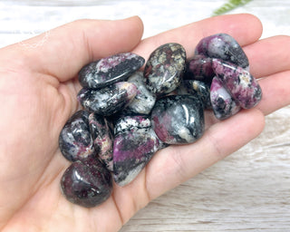 Eudialyte Tumbled Crystals in hand