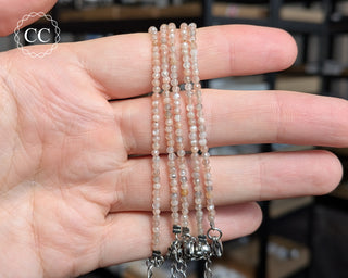 Sunstone & Moonstone Faceted Bracelet