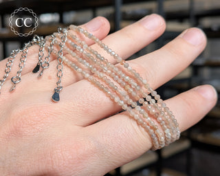 Sunstone & Moonstone Faceted Bracelet