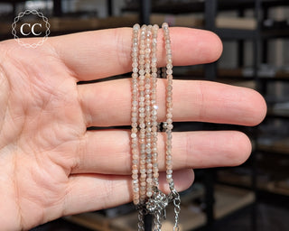 Sunstone & Moonstone Faceted Bracelets on hand