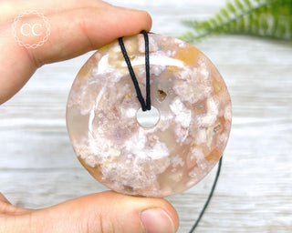 Flower Agate Donut Necklace #2