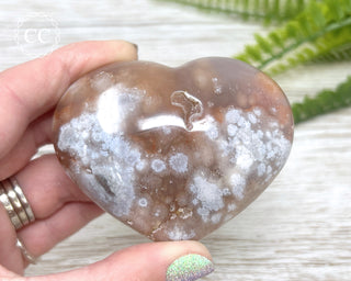 Flower Agate Heart #3