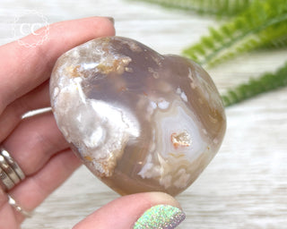 Flower Agate Heart #4